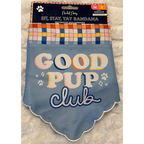 Set of 2 Packed Party Multicolor Dog Bandanas For Pets 20-90 lbs. Sizes M/L - Picture 3 of 10
